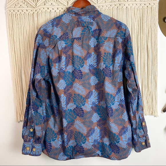 Duluth Trading Co Relaxed Fit Tropical Print Long Sleeve Button Shirt Medium - Picture 12 of 13